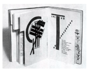 El Lissittzky, The Book: The Electro-Library, Topology of Typography, 1923, in Constructivist Mayakovsky’s For The Voice, Soviet Russian poetry to be spoken 