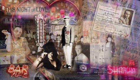 Finalist Burwood Art Prize 2026
Artwork: THIS NIGHT OF LOVE: Self-Portrait with Monsieur Serge
Artist: Tatiana Pentes (nee Ermolaeff)
Digital video artwork: 1920 x 1080 pixels with a jazz soundtrack (mp4)
Duration: 3 mins. THIS NIGHT OF LOVE: Self-Portrait with Monsieur Serge,” a digital film, Tatiana in a silk top hat blends feminine nostalgia with the nightlife of old #Shanghai 上海, paying homage to her émigré grandfather Serge with a Calendar Girl–style pinup. Serge was musical director at Paramount Ballroom (1934–36), performing Shidaiqu #時代曲, Chinese popular #jazz. The soundtrack features “Chinese Wedding” (1928) by Whitey Smith. Neon lights illuminate a collage of Serge’s identity papers against trompe-l’œil walls in Burwood Chinatown, where lanterns glow over modern laneways and street food stalls as jazz drifts through rain-slick reflections.